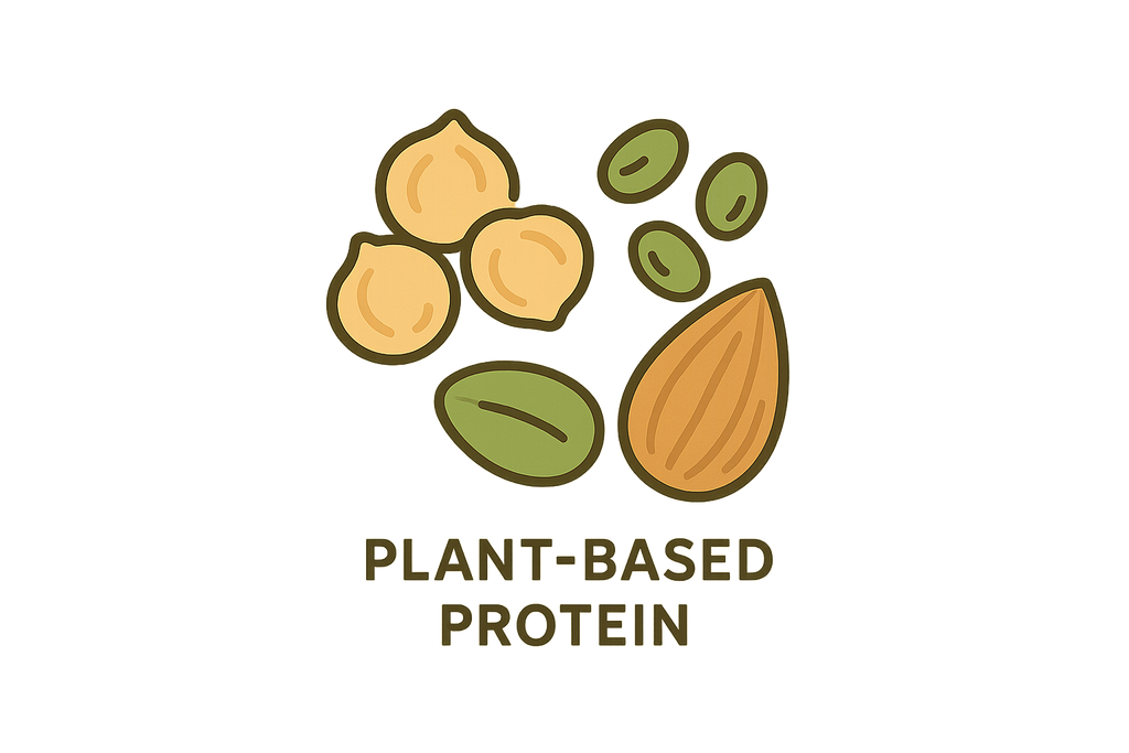 icon for plant based protein when the protein is from chickpeas, mung beans and almonds