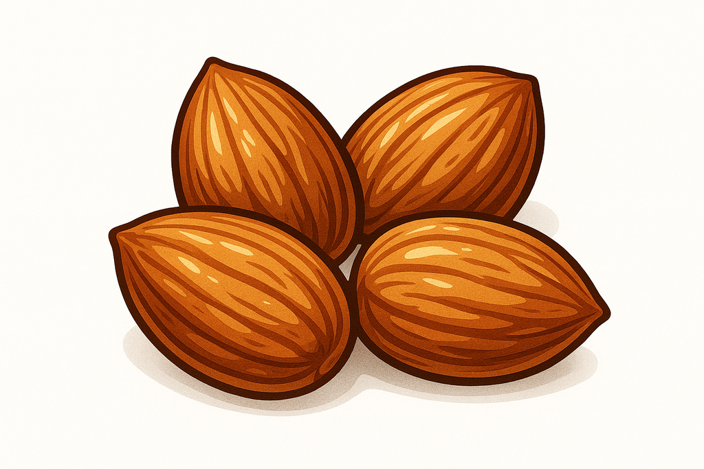 can you make it the icon with a few more almonds and put color in it?